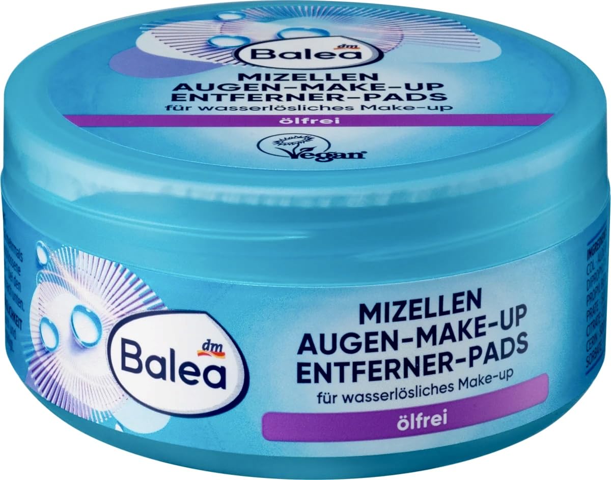 Balea Micellar Eye Makeup Remover Pads Oily, 50 pieces - German product