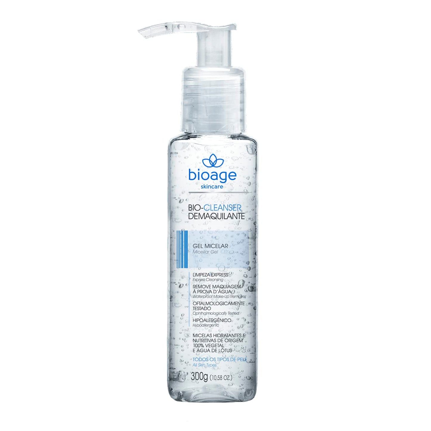 Bioage Bio-Cleanser – Moisturizing Micellar Gel, Waterproof Makeup Remover, Hypoallergenic (10.58 Oz)