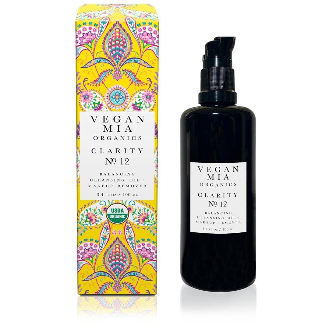 USDA Organic Clarity Balancing Cleansing Oil & Makeup Remover, Oil Cleanser for Makeup, Dry Skin & Other Skin Types, with Passionfruit & Jojoba Oils, Truly Natural Skincare, 3.4 fl oz