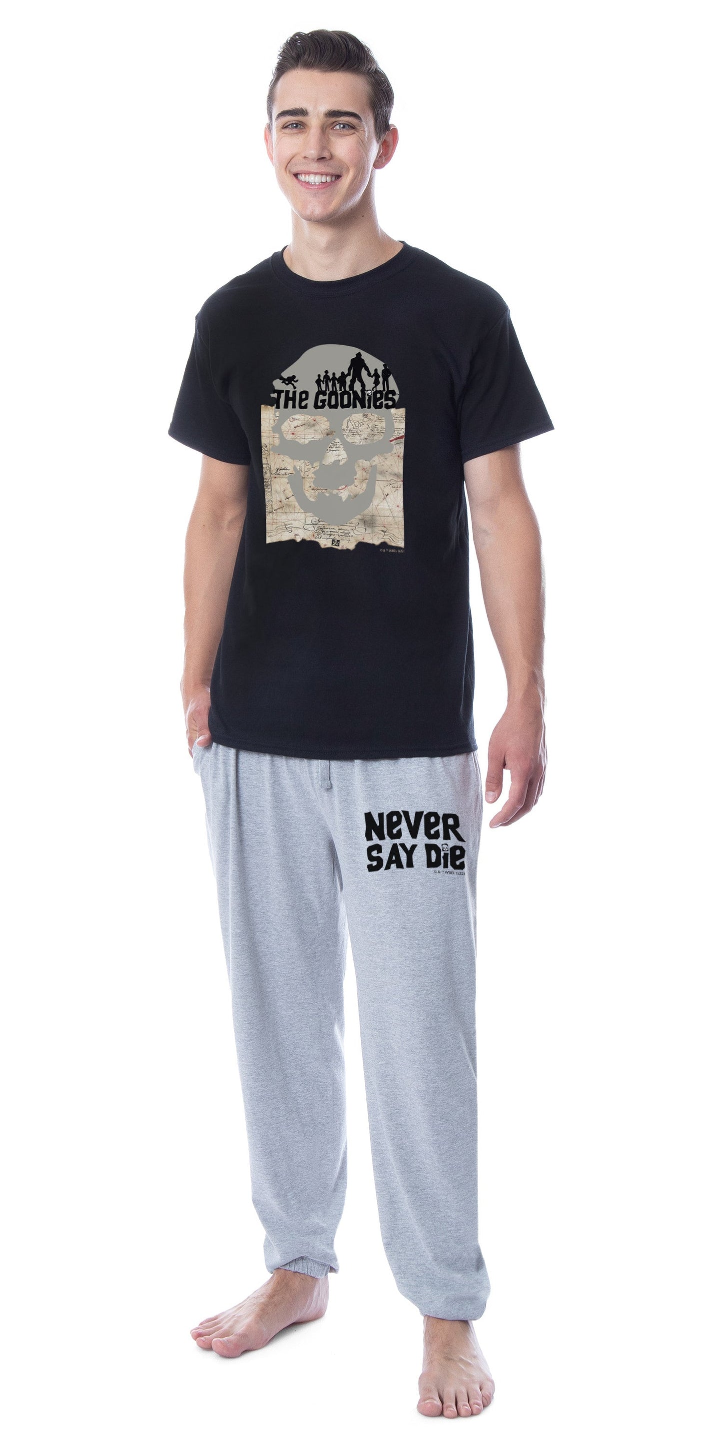 The Goonies Mens' Movie Skull Map Never Say Die Jogger Sleep Pajama Set