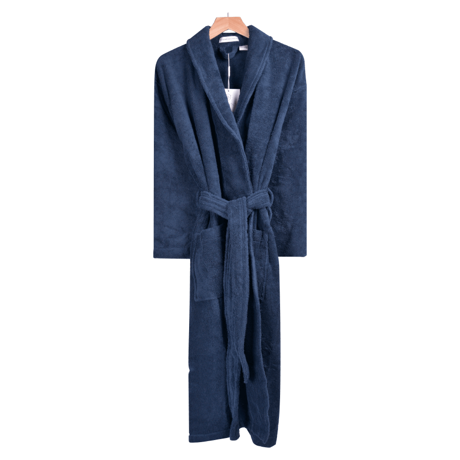 Women's Nua Cotton Dressing Gown - Navy Blue - zoter Shop