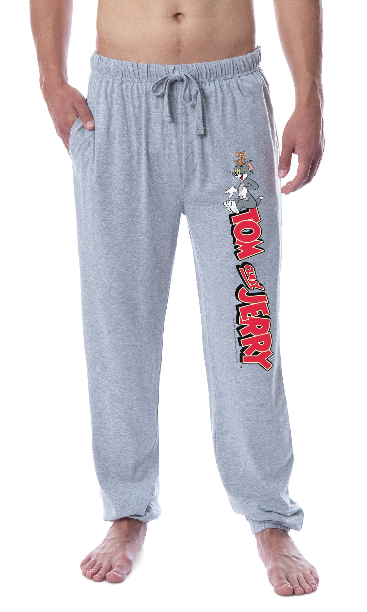 Tom And Jerry Men's Vintage Characters Logo Sleep Jogger Pajama Pants