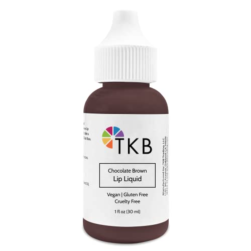TKB Lip Liquid Color | Liquid Lip Color for TKB Gloss Base, DIY Lip Gloss, Pigmented Lip Gloss and Lipstick Colorant, Moisturizing, Made in USA (1floz (30ml), Chocolate Brown)