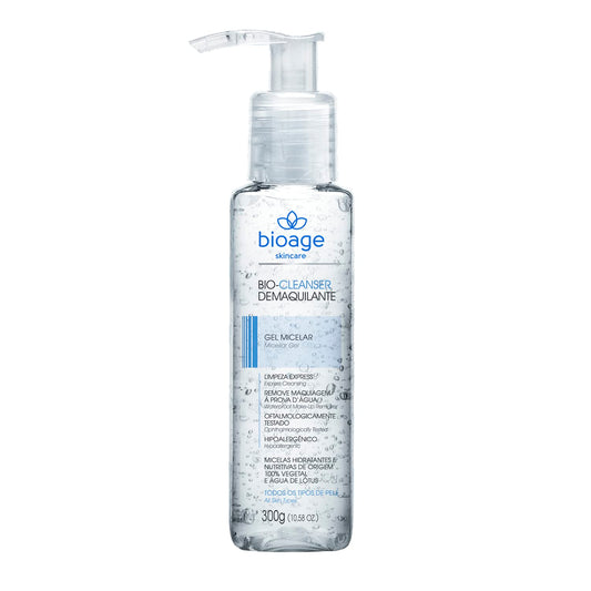 Bioage Bio-Cleanser – Moisturizing Micellar Gel, Waterproof Makeup Remover, Hypoallergenic (10.58 Oz)