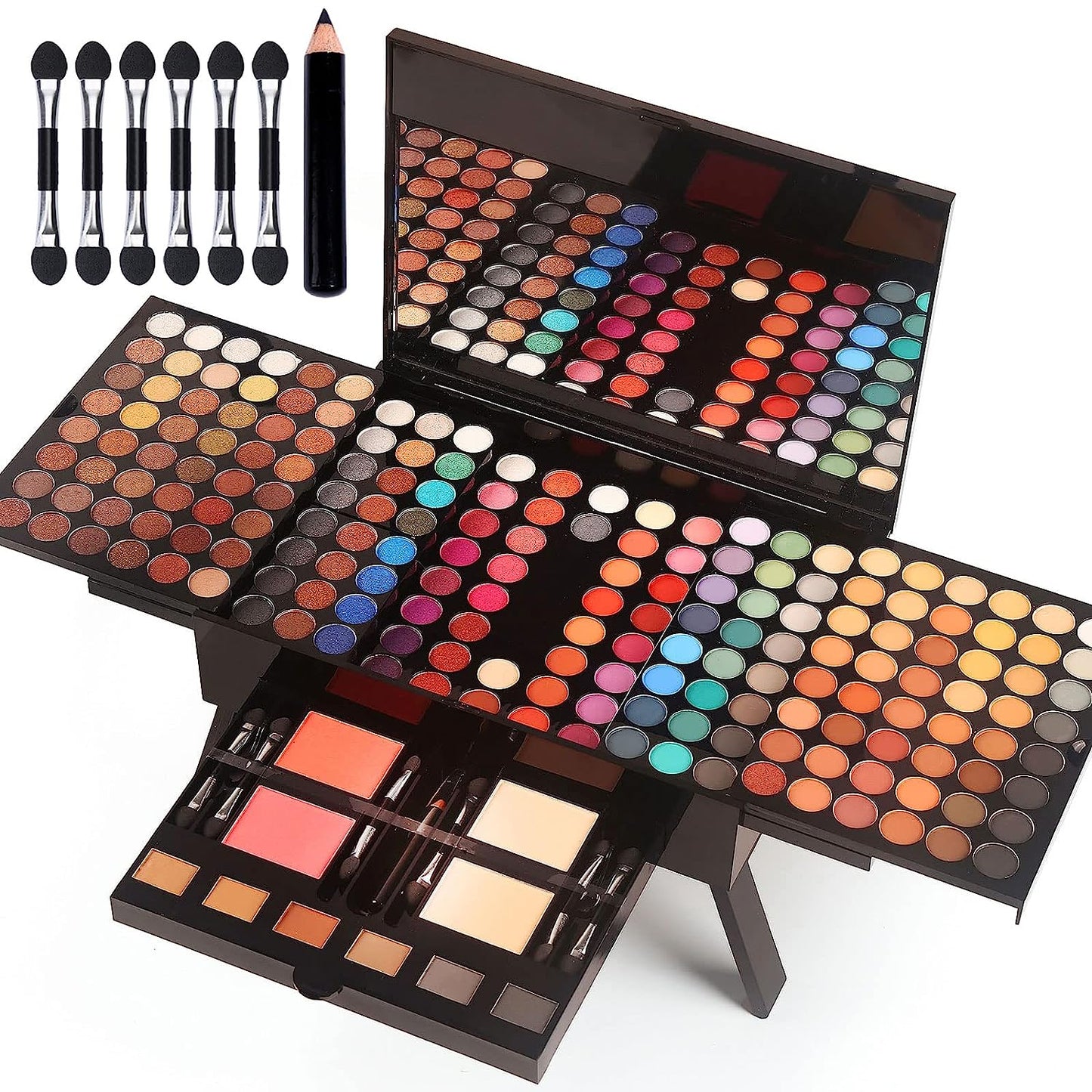 Women Makeup Sets Full Kits - 190 Colors Cosmetic Make Up Gifts Combination with Eyeshadow Facial Blusher Eyebrow Powder Face Concealer Powder Eyeliner Pencil with Full Size Mirror Makeup Palette Kit