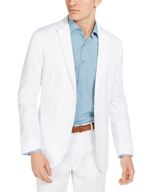 Alfani Classic-fit Stretch Solid Sport Coat Bright White