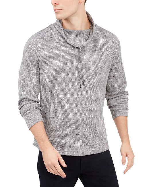 Alfani Funnel-neck Hooded Sweatshirt Deep Black Combo