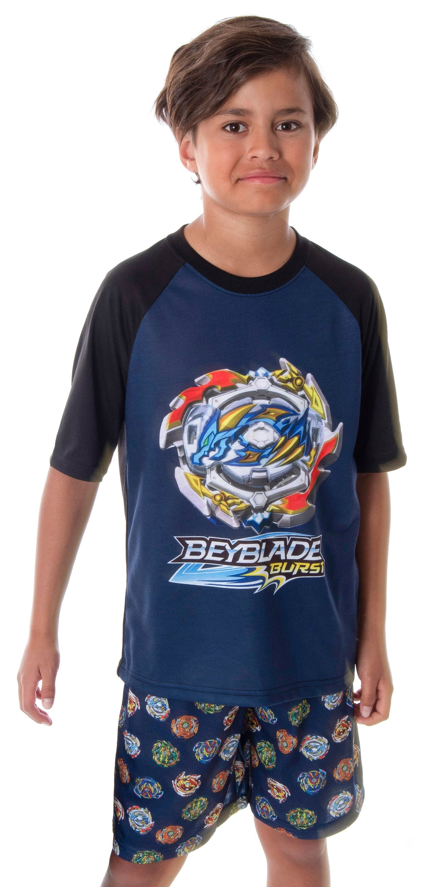 Beyblade Burst Boys' Spinner Tops 2 Piece Shorts And T-Shirt Sleepwear Kids Pajama Set
