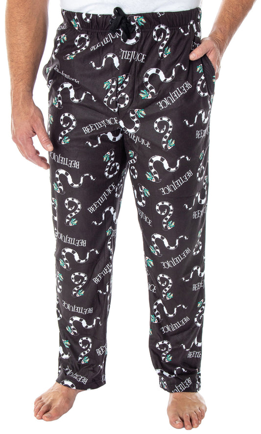 Beetlejuice Men's Allover Sandworm Pattern Lounge Sleep Pajama Pants