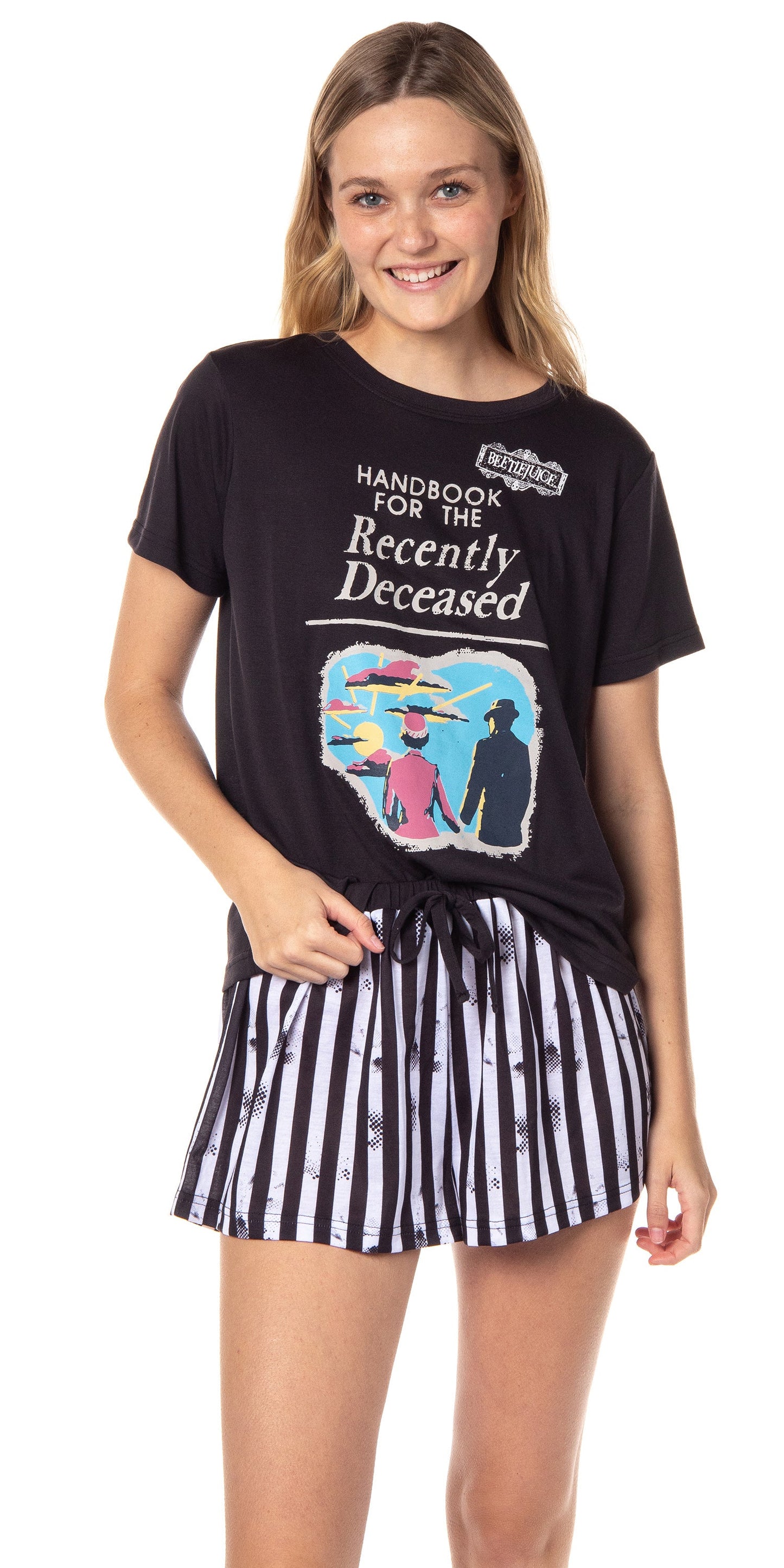 Beetlejuice Womens' Handbook For The Recently Deceased Sleep Pajama Set Shorts