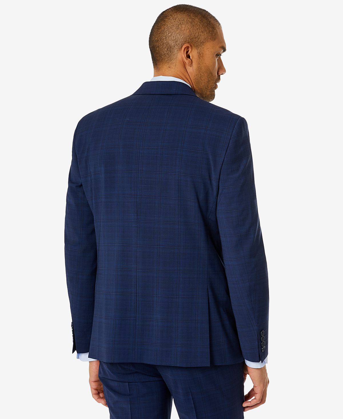 Bar Iii Skinny-fit Suit Separate Jacket Created For Blue Plaid