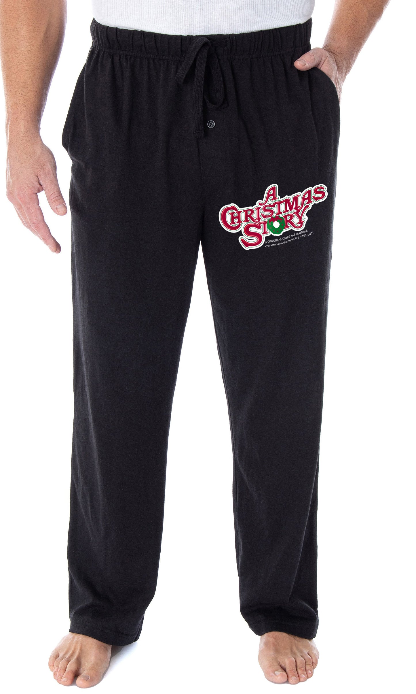 A Christmas Story Men's Classic Film Logo Loungewear Sleep Bottoms Pajama Pants