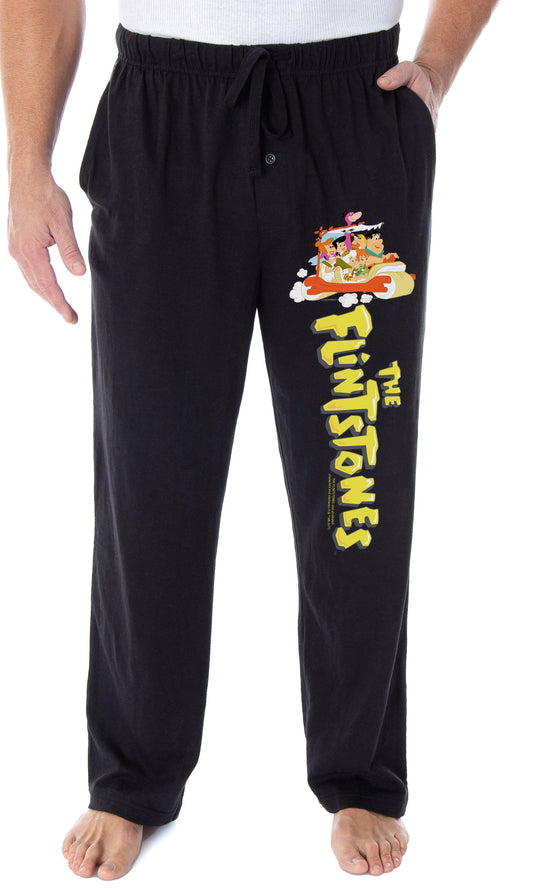 The Flintstones Men's Vintage Cartoon Characters And Logo Loungewear Sleep Bottoms Pajama Pants