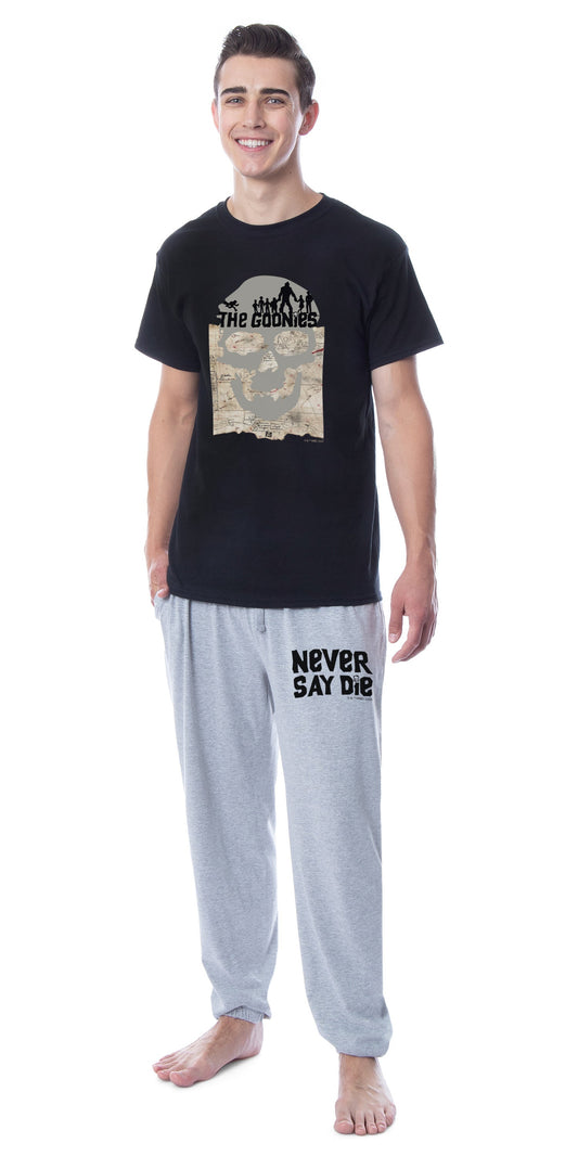 The Goonies Mens' Movie Skull Map Never Say Die Jogger Sleep Pajama Set