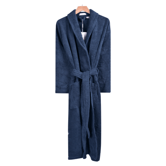 Women's Nua Cotton Dressing Gown - Navy Blue - zoter Shop