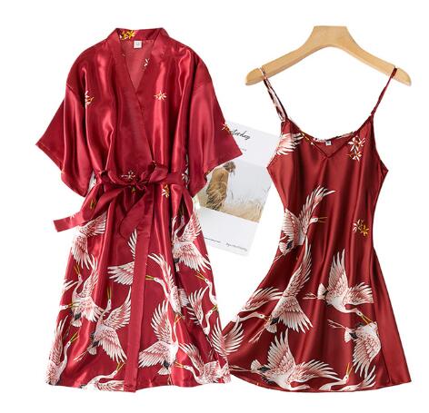 "Eagle Wing's Robe" 2 Piece Robe & Nightgown Set
