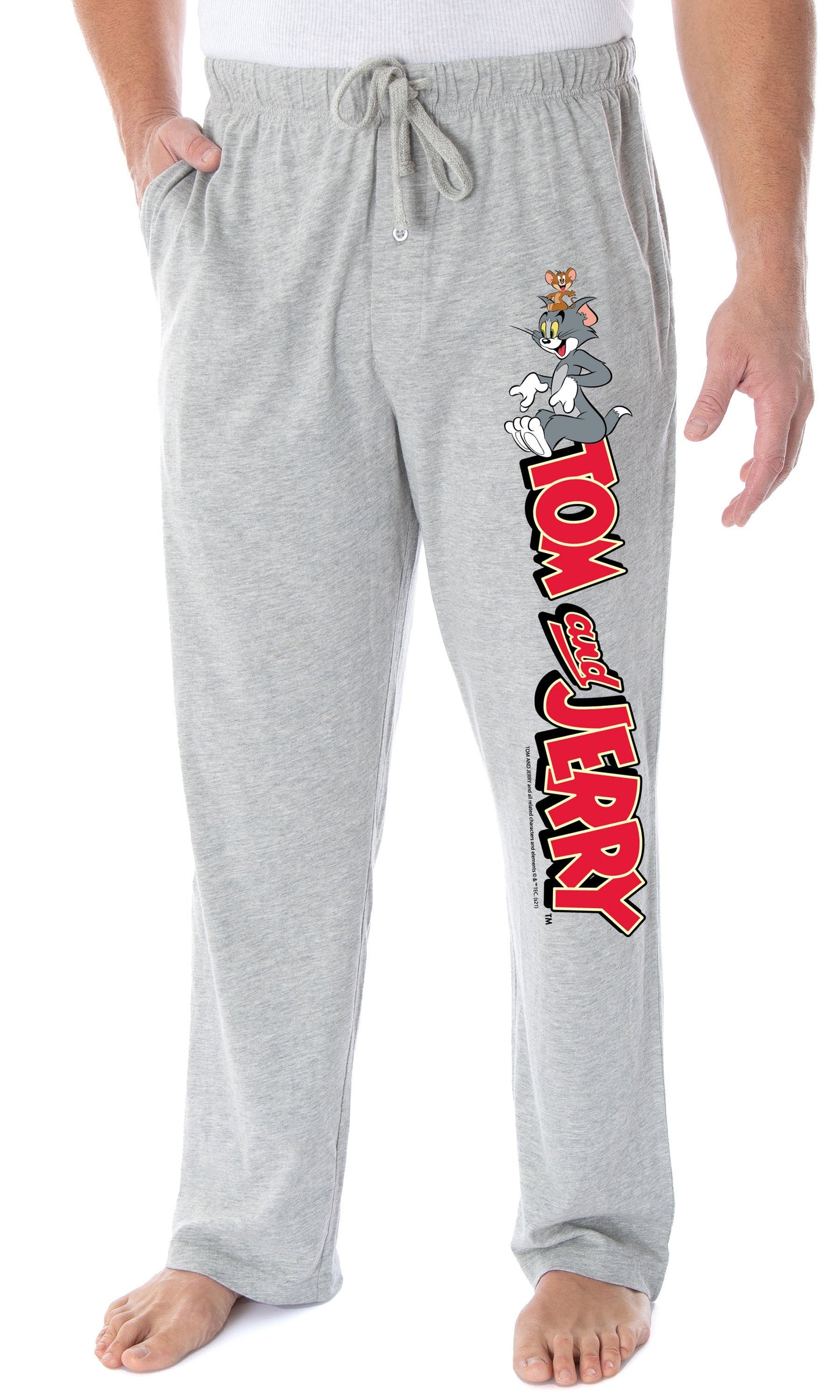 Tom And Jerry Men's Vintage Cartoon Characters And Logo Loungewear Pajama Pants