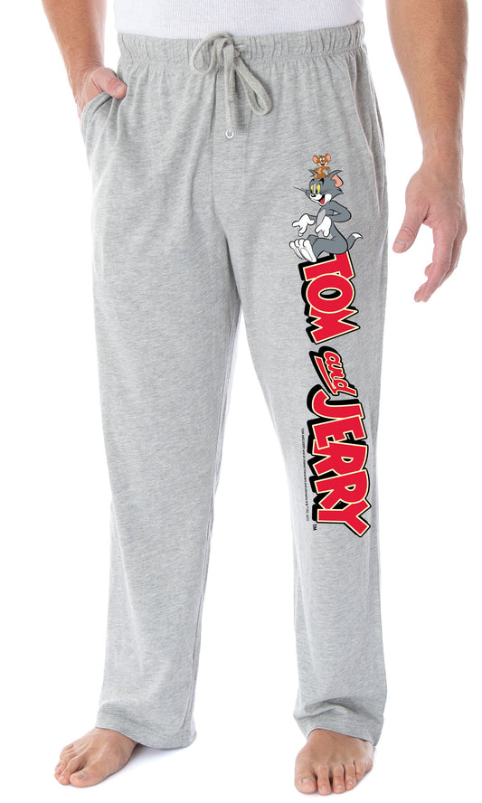 Tom And Jerry Men's Vintage Cartoon Characters And Logo Loungewear Pajama Pants