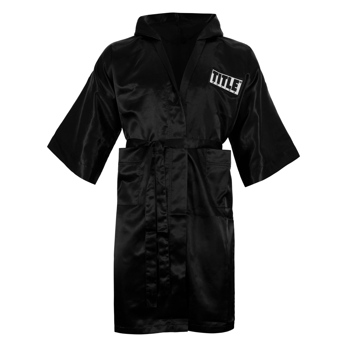 color:black::TITLE Boxing Stock Full Length Robe 3.0 front view