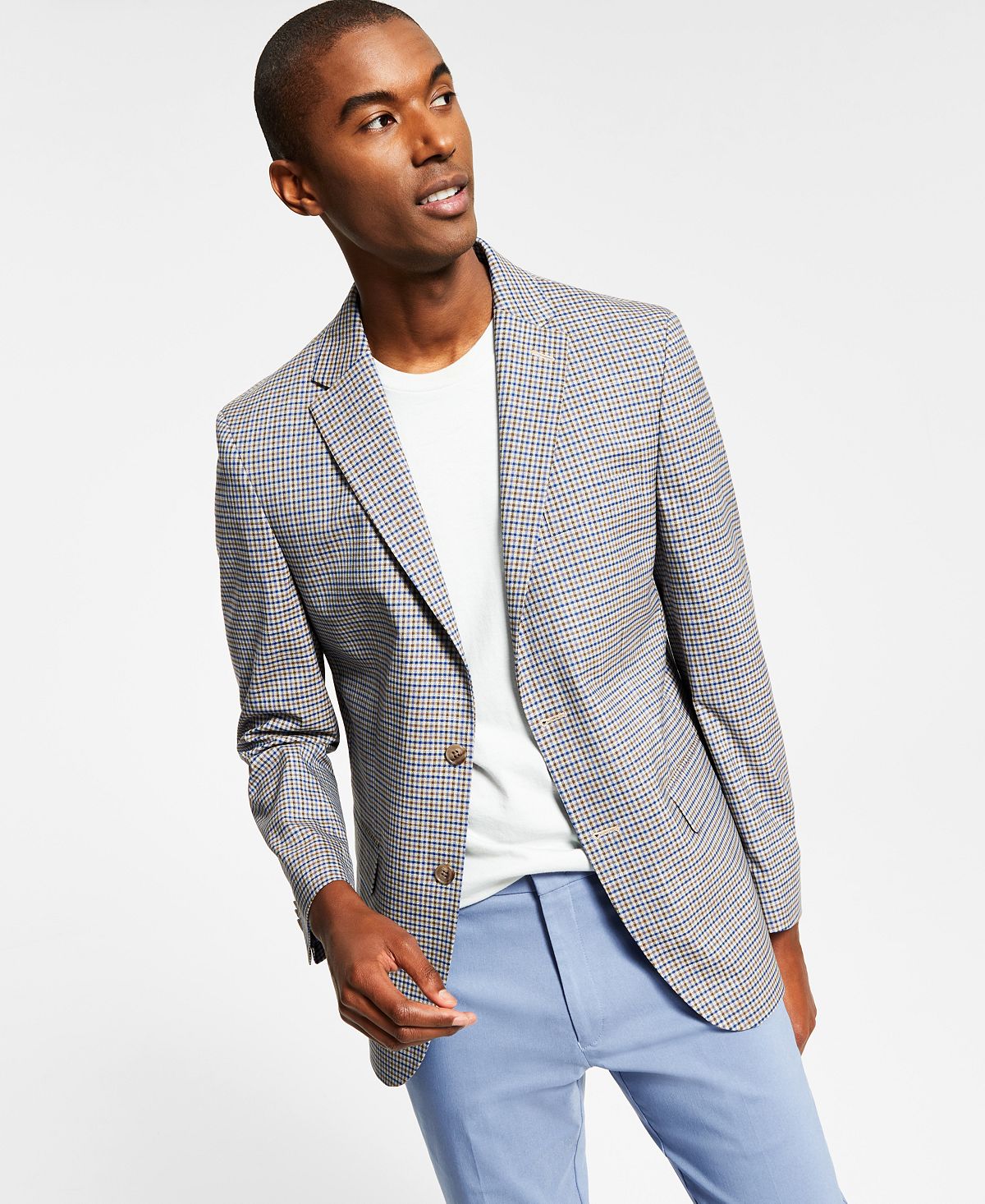 Tommy Hilfiger Modern-fit Brown/blue Check Blazer Brown/Blue