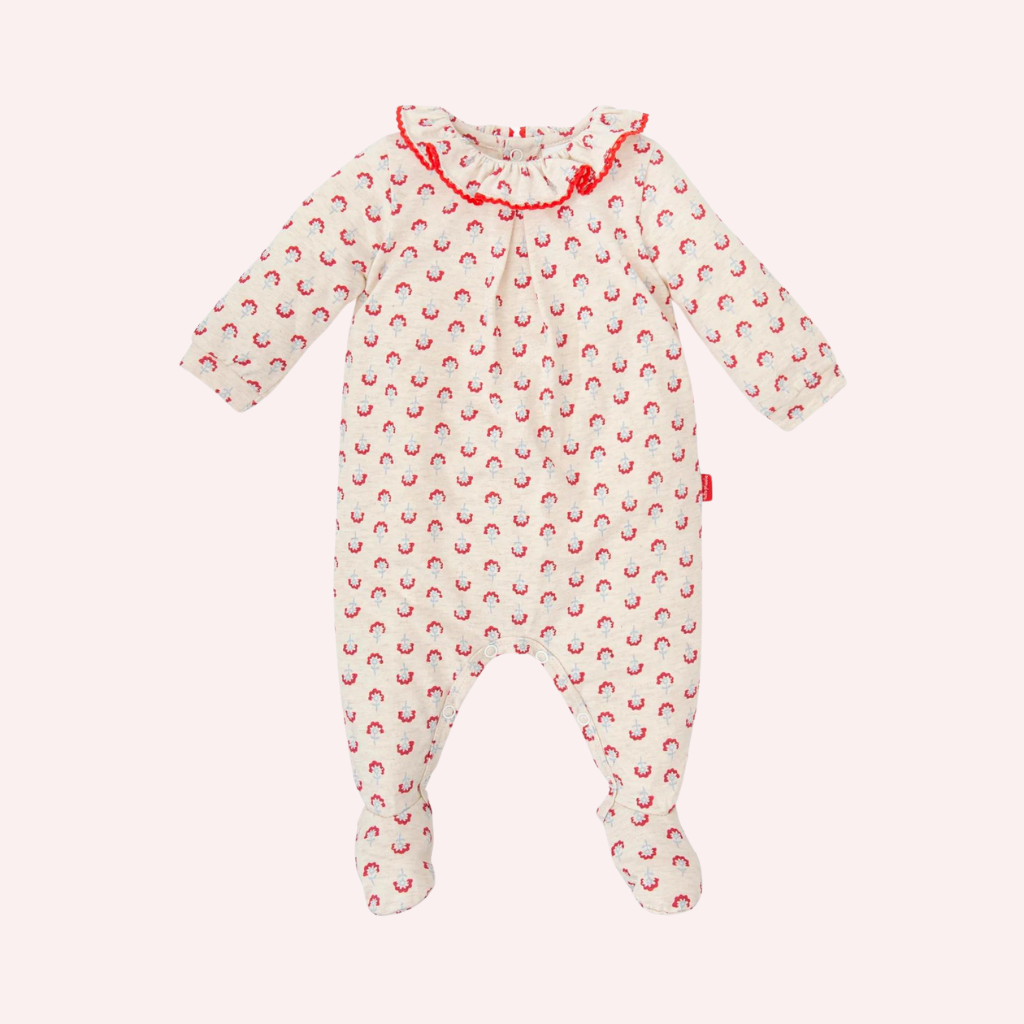 Tutto Piccolo Chemical White Floral Romper