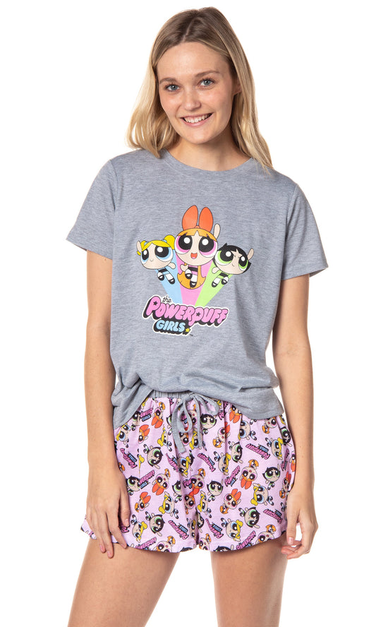 The Powerpuff Girls Womens' TV Series Show Characters Sleep Pajama Set Shorts
