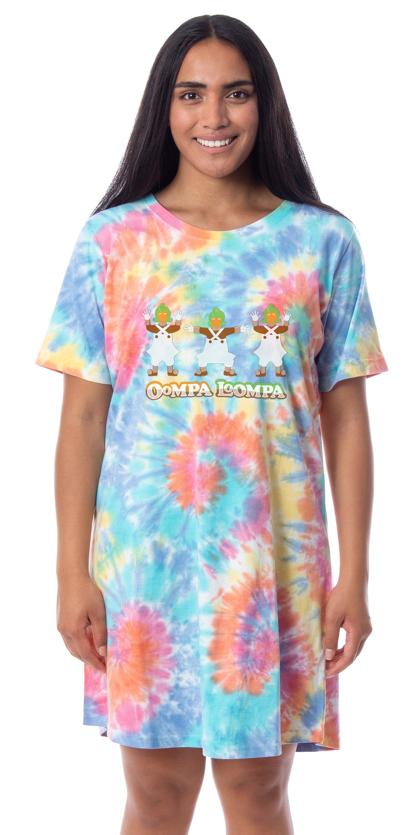 Willy Wonka and the Chocolate Factory Women's Oompa Loompa Pajama Dorm Sleep Shirt Nightgown