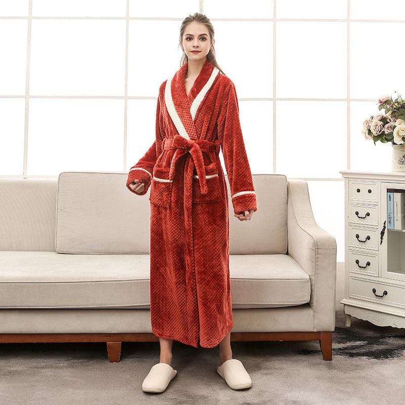 Women Pajamas Couple Gown Bathrobe Winter Robe - amazitshop
