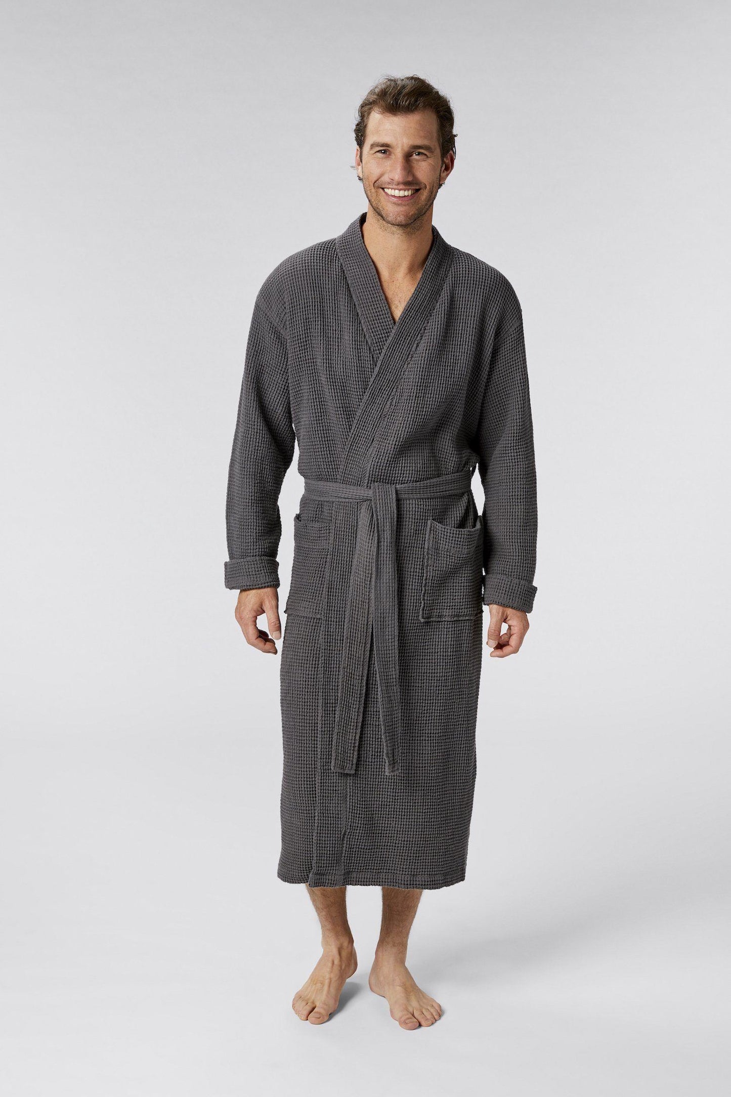 Coyuchi Unisex Organic Waffle Robe - Shadow Bedding and Bath Coyuchi XS/S