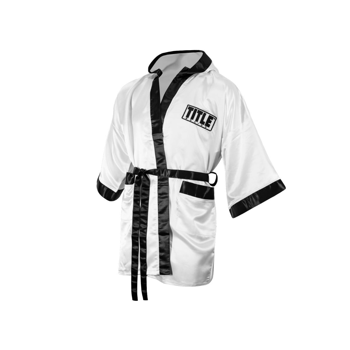 color:White/Black::TITLE Boxing Fingertip Robe