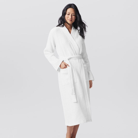 Unisex Waffle Robe Robes Coyuchi XS/S Alpine White